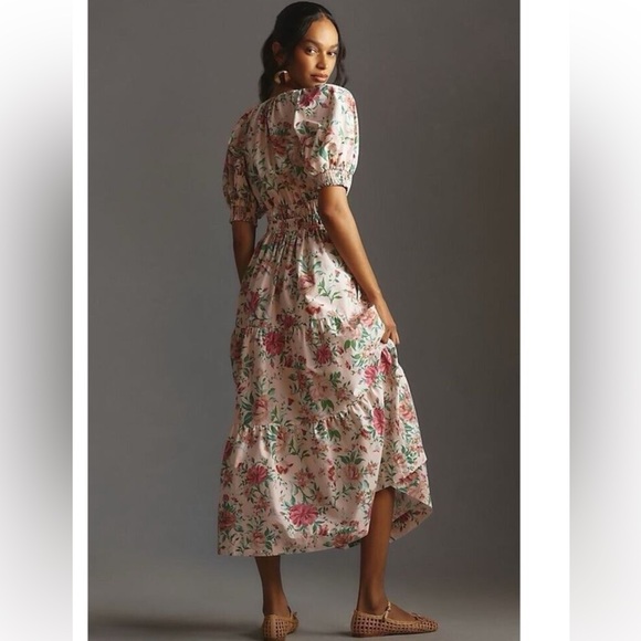 💕Anthropologie The Somerset Maxi Dress Puff Sleeve Edition size medium Brand New - Picture 3 of 12